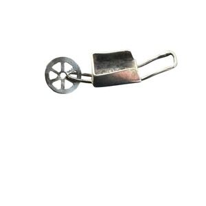 Sterling Silver Spinning‎ Wheelbarrow Vintage Unique Cottage core